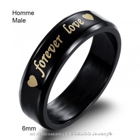 Alliance Forever Love Noir Rose Gold Coeur bobijoo
