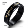 Alliance Forever Love Noir Rose Gold Coeur bobijoo