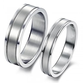 AL0057 BOBIJOO Jewelry Ring-Alliance-Ring, Stahl Gebürstet Einfache
