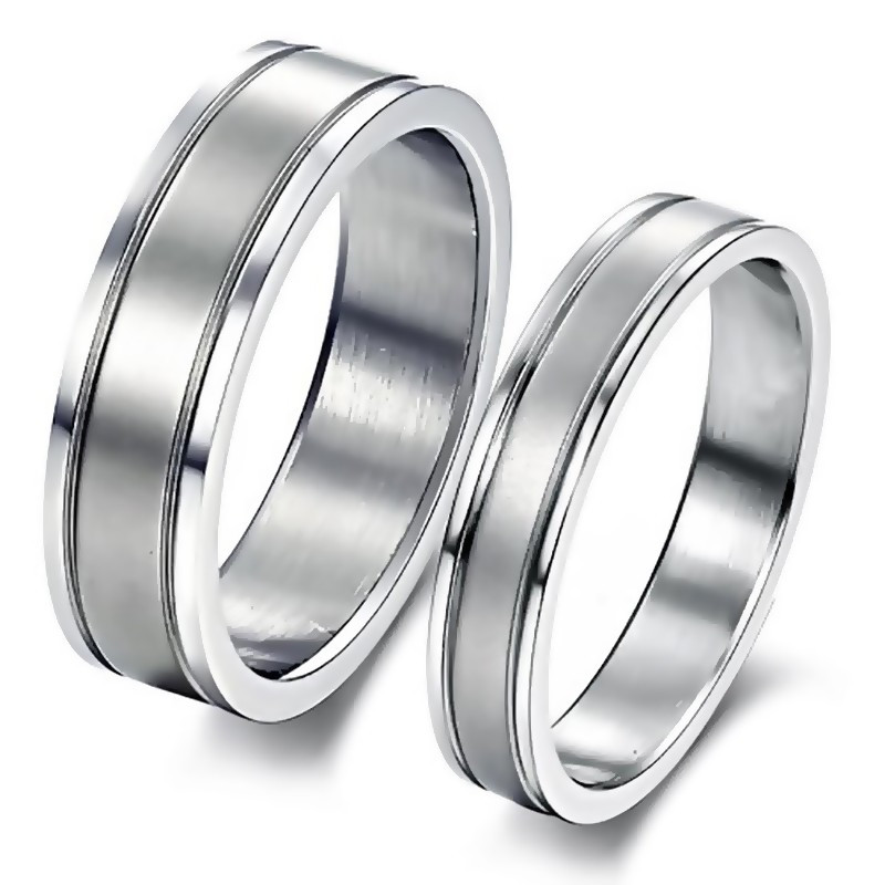 AL0057 BOBIJOO Jewelry Ring Alliance Ring Brushed Steel Single