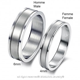 AL0057 BOBIJOO Jewelry Ring Alliance Ring Brushed Steel Single