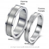 AL0057 BOBIJOO Jewelry Ring Alliance Ring Brushed Steel Single