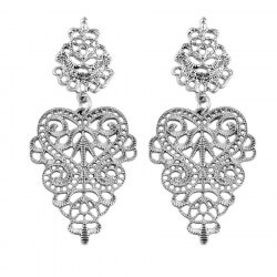 BOF0062 BOBIJOO JEWELRY Vintage earrings-Ethnic Dangling Silver