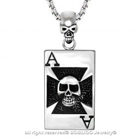 PE0034 BOBIJOO Jewelry Anhänger Templer Kreuz totenkopf Kette Karte