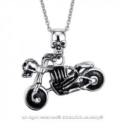 PE0047 BOBIJOO Jewelry Colgante de la Moto del Motorista del cráneo Esqueleto