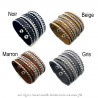 Bracelet Wrap Cuir Cristal Strass  bobijoo