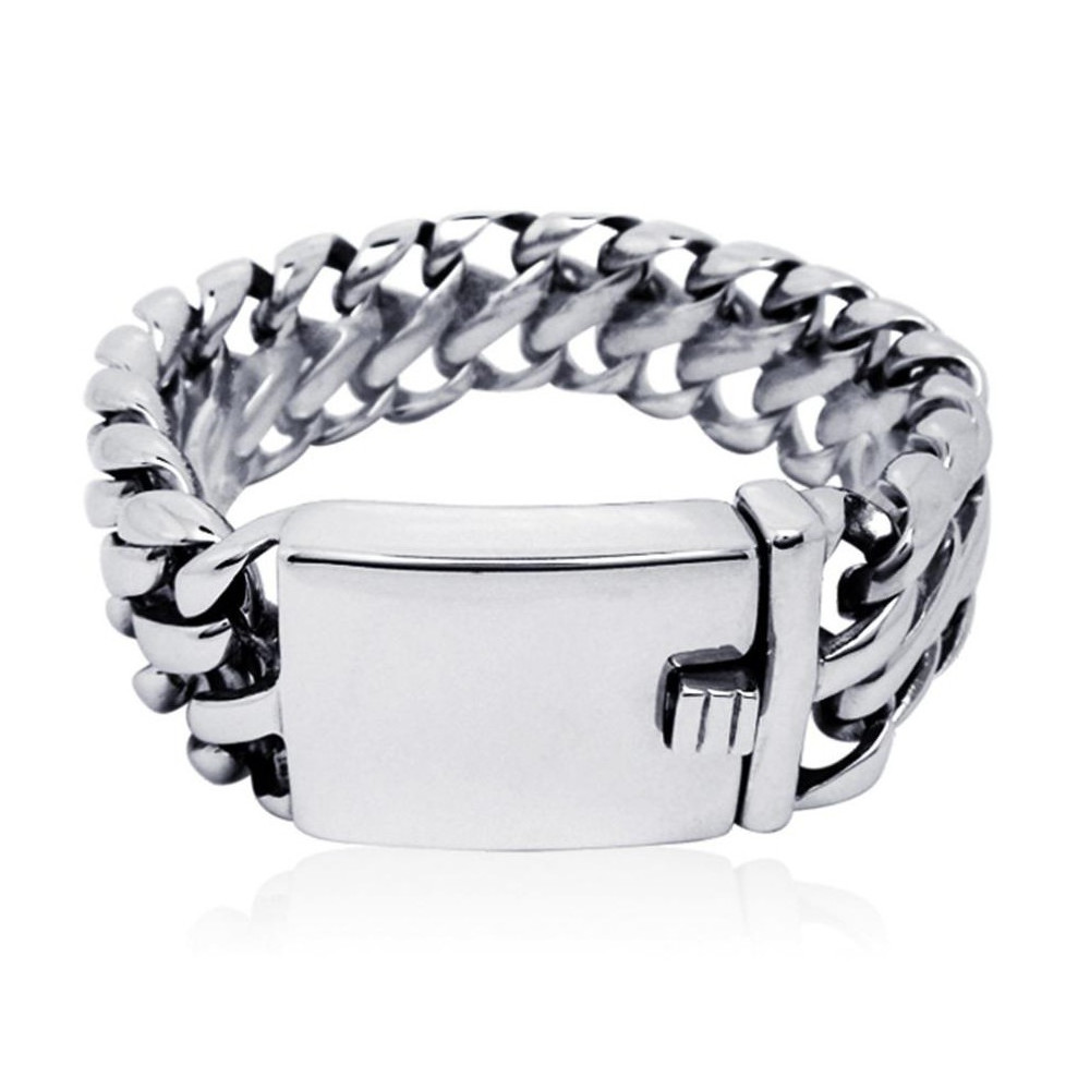 Bracelet Gourmette Grosse Maille Torsadée Acier bobijoo