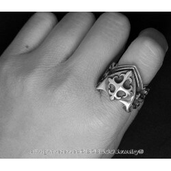 BA0028 BOBIJOO Jewelry Siegelring Ring Templer-Fleur-de-Lys-Kreuz von Malta Freimaurer Masonic