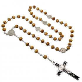 CP0031 BOBIJOO Jewelry Rosario Cattolica del Legno della Croce di San Benedetto
