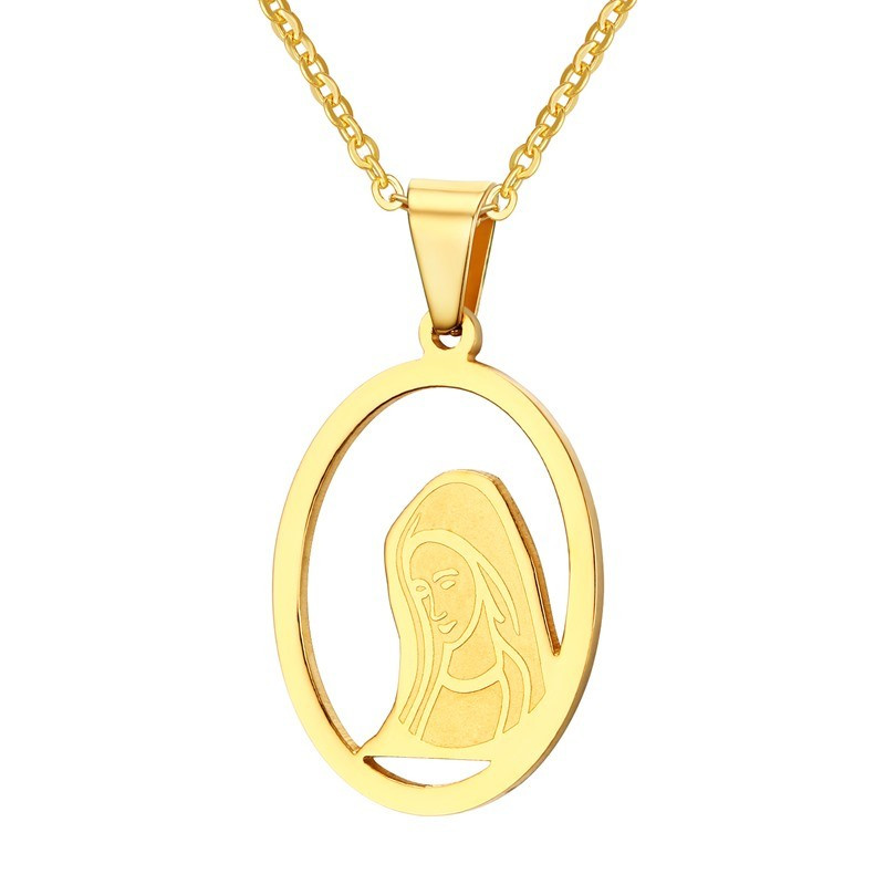 PEF0029 BOBIJOO Jewelry Ciondolo Donna in Viso, Vergine Maria, Oro