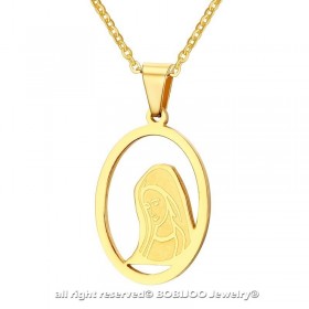 PEF0029 BOBIJOO Jewelry Pendant Woman's Face, Virgin Mary, Gold