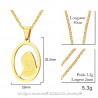 PEF0029 BOBIJOO Jewelry Anhänger, Frau, Gesicht, Jungfrau Maria, Vergoldet, Gold