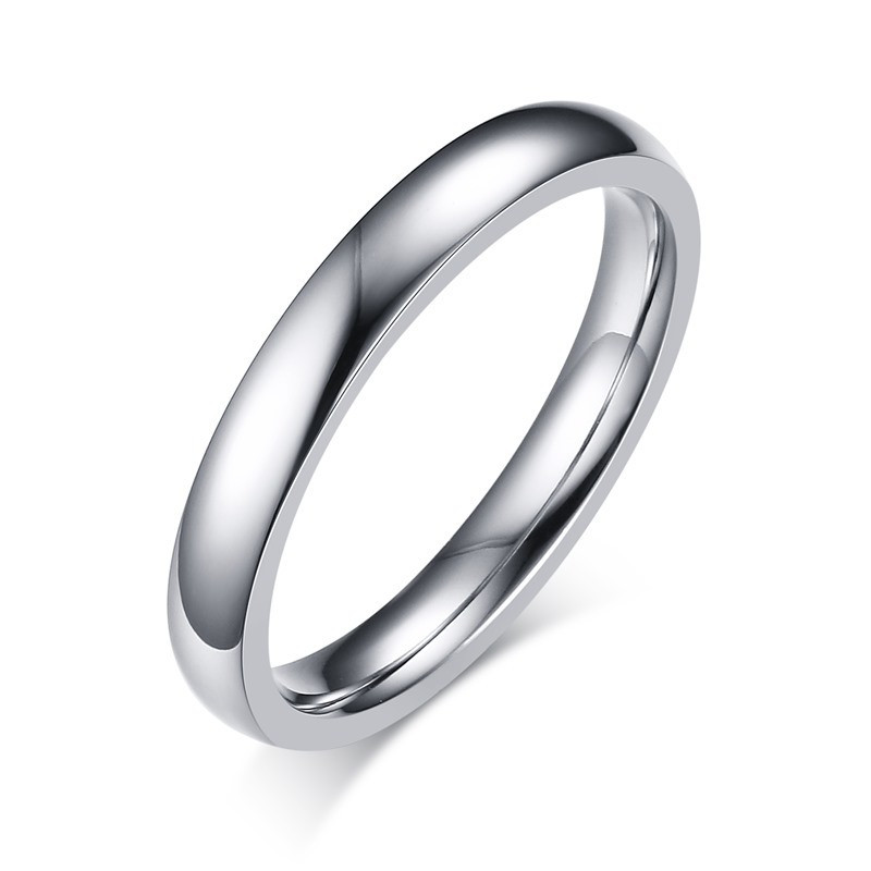 AL0059 BOBIJOO Jewelry Ring Alliance Simple Joint Stainless Steel Silver 3mm