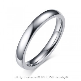 AL0059 BOBIJOO Jewelry Ring Alliance Einfachen Gemischten Edelstahl Silber 3mm