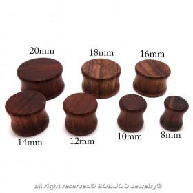 PIP0019 BOBIJOO Jewelry Piercing Plug Spreizer-Extender Voll-Holz Braun