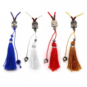 COF0028 BOBIJOO Jewelry Necklace Pendant Tassel Bali Buddha Beads Colors