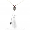 Collier Pendentif Pompon Bali Bouddha Perles Couleurs bobijoo