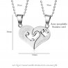 PE0053 BOBIJOO Jewelry Halskette Anhänger Paar Herzen Trennen I Love You Edelstahl Silber