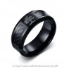 Alliance Anneau Bague Carbone Noir Arbre de Vie bobijoo