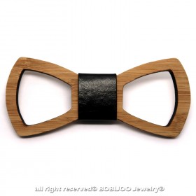 NP0007 BOBIJOO Jewelry Bowtie durchbrochenen Bambusholz classic