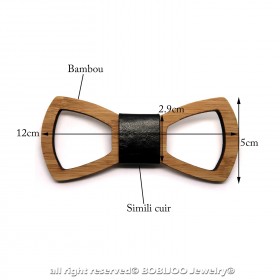 NP0007 BOBIJOO Jewelry Bowtie durchbrochenen Bambusholz classic