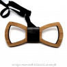 NP0007 BOBIJOO Jewelry Bowtie openwork bamboo wood classic