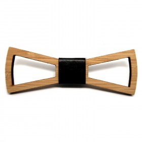 NP0006 BOBIJOO Jewelry Bow-Tie Holz Bambus durchbrochenen Design Rechteck