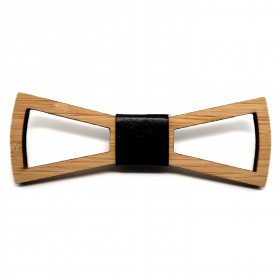 NP0006 BOBIJOO Jewelry Bow tie wood bamboo openwork Design Rectangle