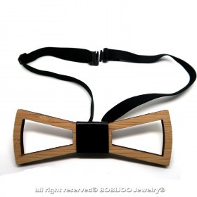 NP0006 BOBIJOO Jewelry Bow-Tie Holz Bambus durchbrochenen Design Rechteck