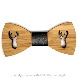 NP0005 BOBIJOO Jewelry Legame di arco in legno di bambù Deer Hunter