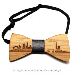 NP0003 BOBIJOO Jewelry Bow tie wood bamboo London GB