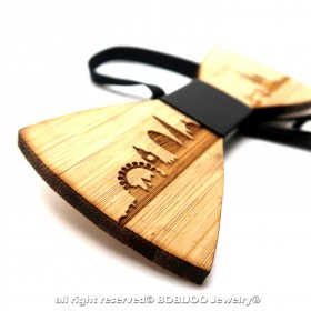 NP0003 BOBIJOO Jewelry Bow tie wood bamboo London GB