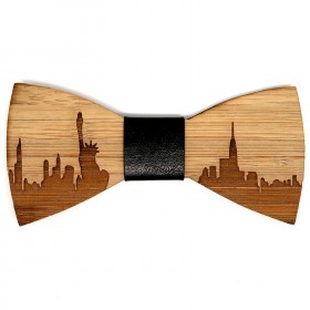 NP0002 BOBIJOO Jewelry Bamboo Wood Bow Tie New-York USA