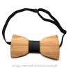 NP0009 BOBIJOO Jewelry Classic Bamboo Wood Bow Tie Neutral