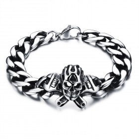 GO0008 BOBIJOO Jewelry Curb Chain Bracelet Stainless Steel Biker Mechanic