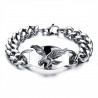 GO0010 BOBIJOO Jewelry Curb catena Bracciale Uomo Biker Flying Eagle USA Acciaio