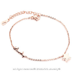 Chaîne de Cheville Femme Doré Or Fin Lucky Etoile Bonheur bobijoo