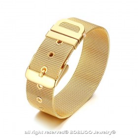 BR0181 BOBIJOO Jewelry Armband Gürtel Frau in Silber oder gold auf gold 18mm