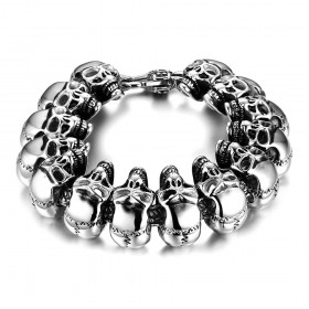 BR0185 BOBIJOO Jewelry Armband Mann Biker totenkopf Skull Edelstahl