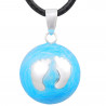 GR0024 BOBIJOO Jewelry Necklace Pendant Bola Musical Pregnancy Little Feet Blue Boy