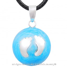 GR0024 BOBIJOO Jewelry Collana Ciondolo Bola Musicale Gravidanza Piccoli Piedi Blu Ragazzo