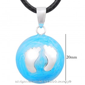 GR0024 BOBIJOO Jewelry Collana Ciondolo Bola Musicale Gravidanza Piccoli Piedi Blu Ragazzo