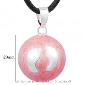 GR0025 BOBIJOO Jewelry Halskette Anhänger Bola Musical Schwangerschaft Kleine Füße Rosa Mädchen