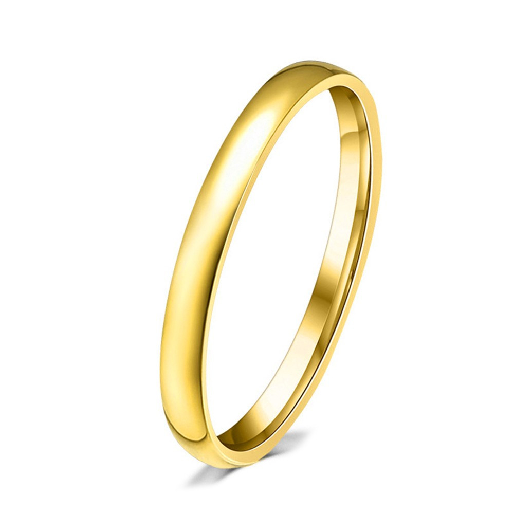 AL0023 BOBIJOO Jewelry Alianza Fino de 3 mm Mixta de Acero Inoxidable chapado en Oro de acabado
