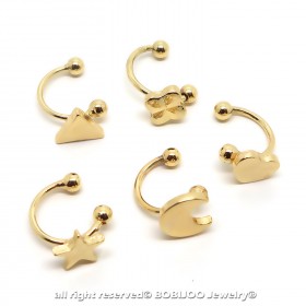 PIP0027 BOBIJOO Jewelry Lot of 5 Ear Clips Golden