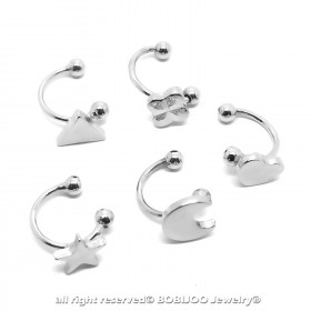 PIP0028 BOBIJOO Jewelry 5er-Clips Ohr-Silber