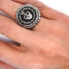 BA0147 BOBIJOO Jewelry Imposanter Siegelring Ring Biker Edelstahl Silber Schwarz totenkopf