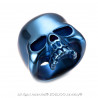 Chevalière Bague Biker Tête de Mort Skull Acier Inoxydable Bleu bobijoo