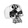 BA0150 BOBIJOO Jewelry Anello Biker Uomo 13 Testa di Morte in Acciaio Inox