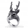 BA0153 BOBIJOO Jewelry Ring Deer Head Hunter Man Woman Stainless Steel